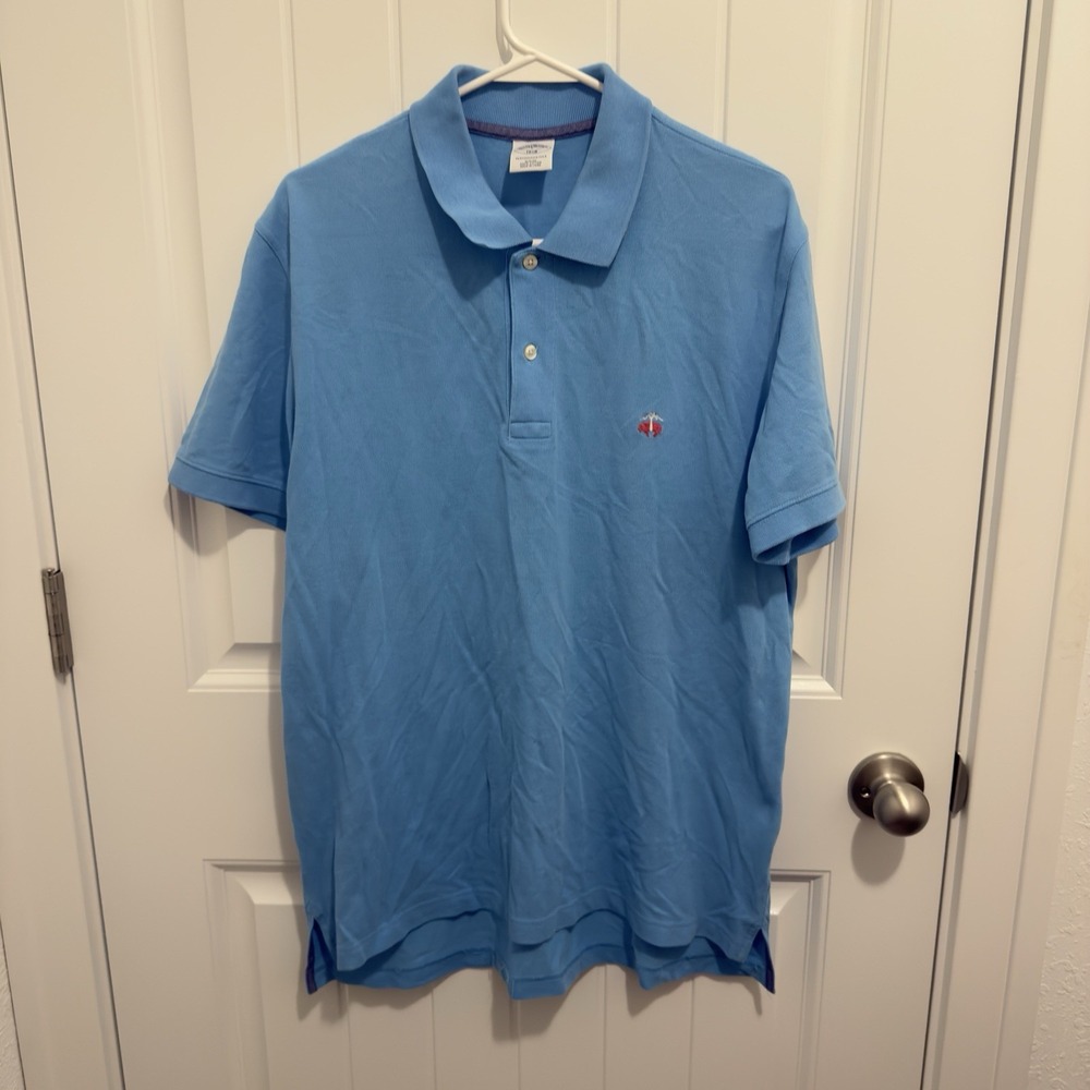Brooks Brothers Men's Slim Fit Bright Blue Polo Size L